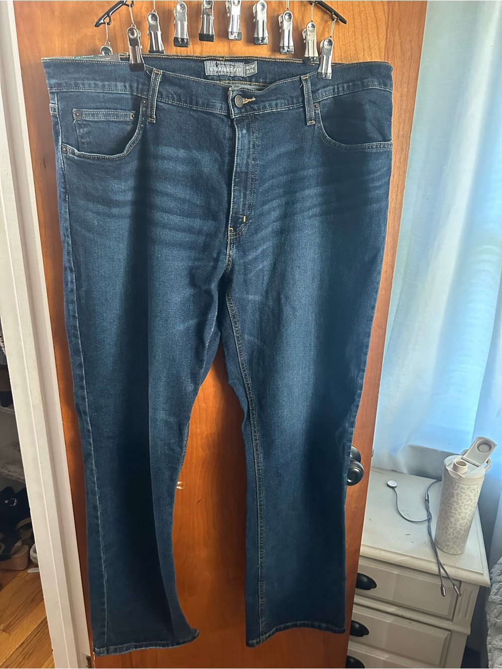 Men's Dark Blue Straight-Leg Jeans